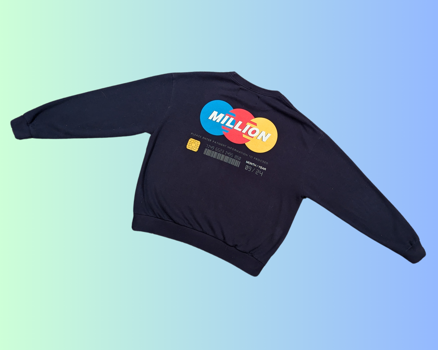 Pull ras du cou « Master Card » Y2K Million, taille M