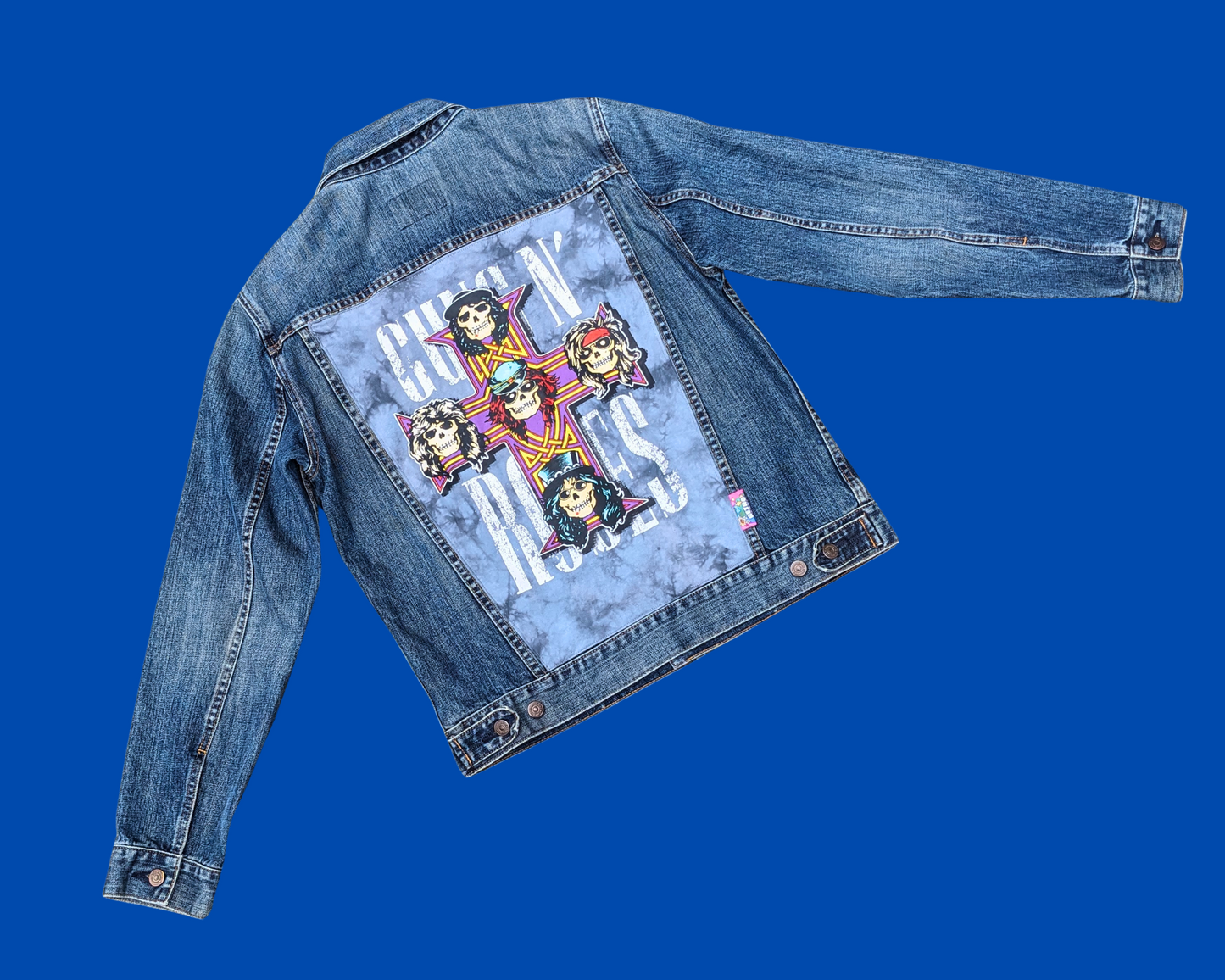 Handmade, Upcycled Guns N' Roses Denim Jacket Size M