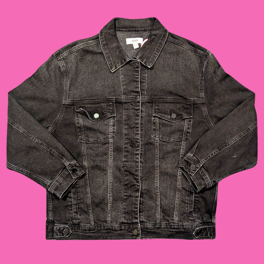 T-shirt recyclé Twilight, Edward, J'aime les garçons qui brillent, veste en jean noire taille L