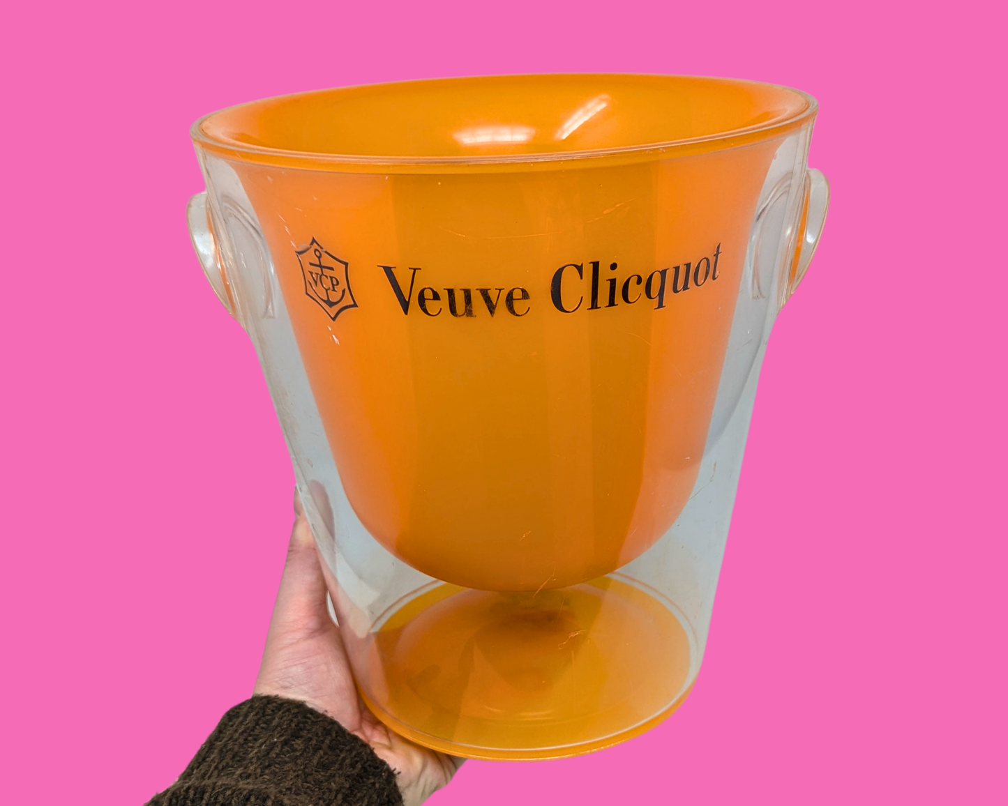 Seau à glace en plastique pour champagne Orange Veuve Clicquot