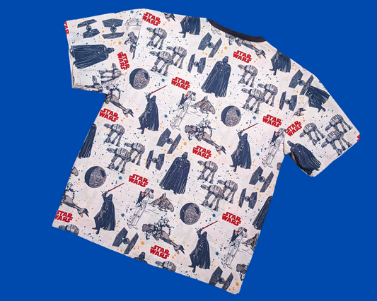 T-shirt drap de lit Star Wars fait main et recyclé, taille M
