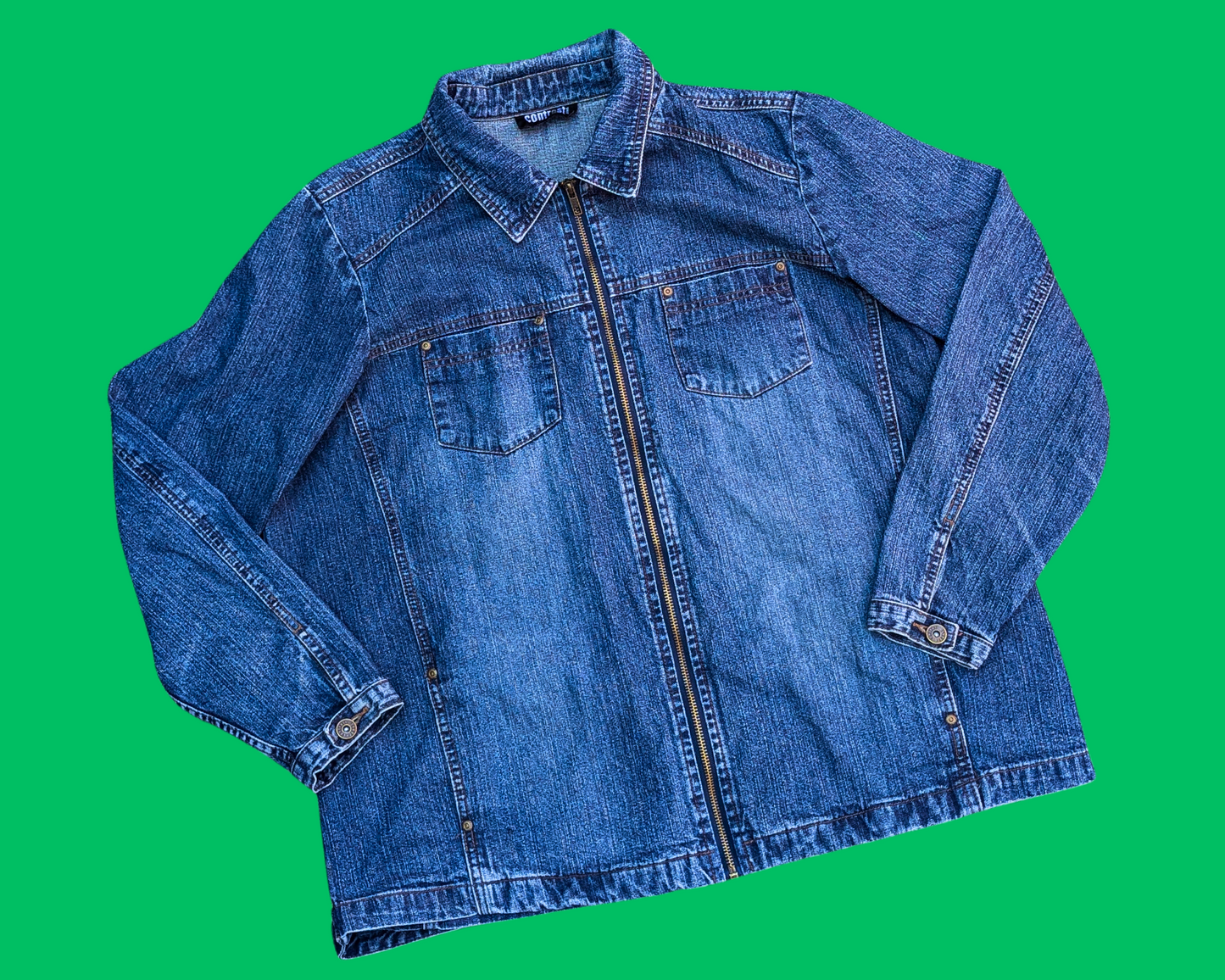 Handmade, Upcycled Friends T-Shirt Denim Jacket Size L