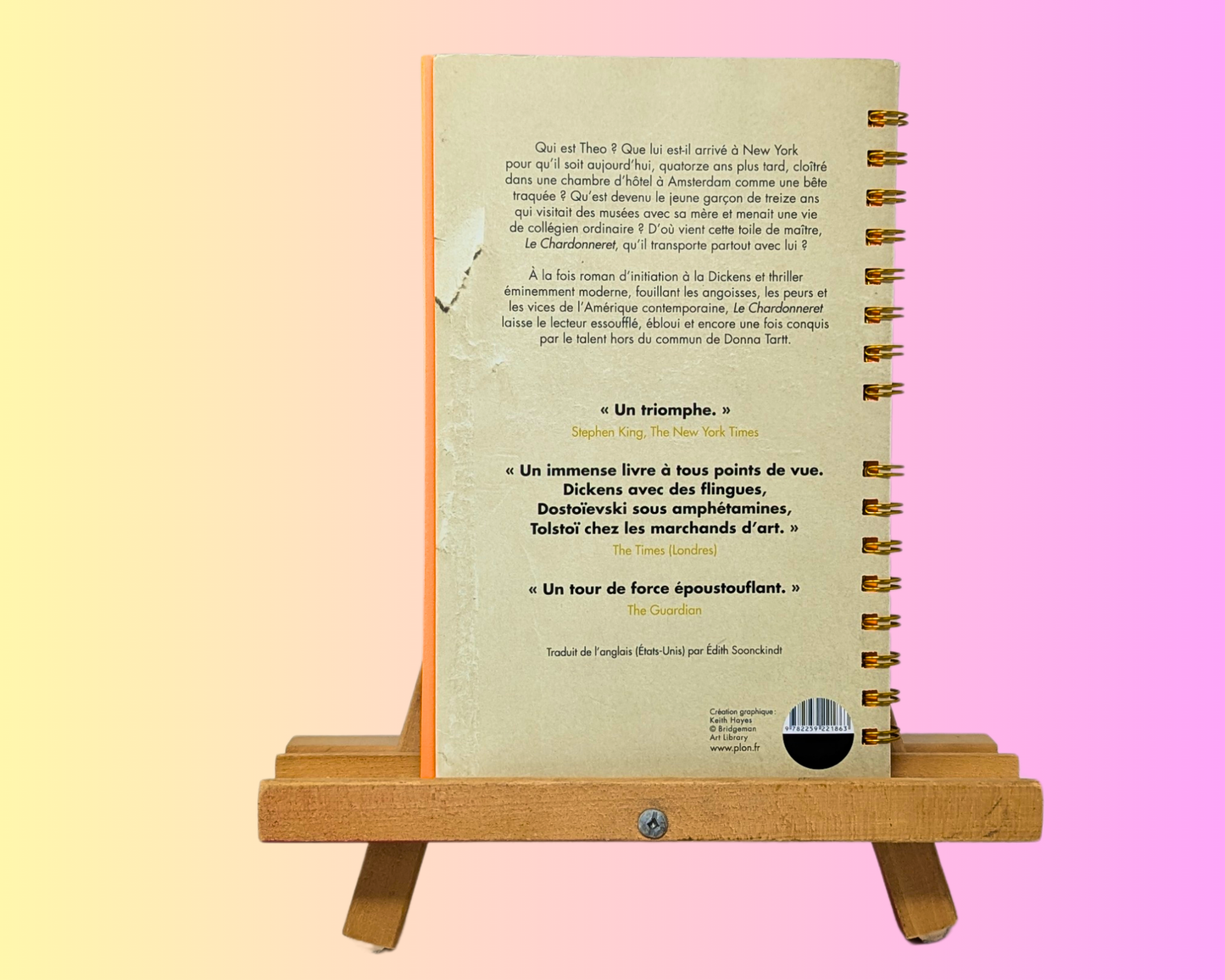 Handmade and Upcycled Le Chardonneret Novel by Donna Tartt Notebook