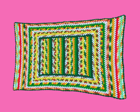 Couverture en laine colorée et groovy vintage des années 1980