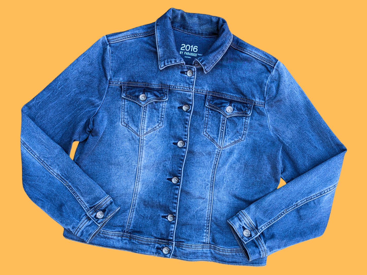 Handmade, Upcycled Casper The Friendly Ghost Denim Jacket Size L
