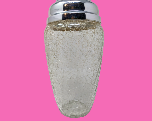 Shaker à cocktail vintage en verre brisé des années 1960