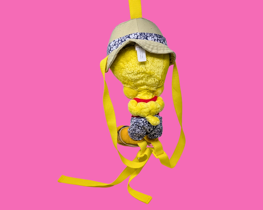 Sac à dos en peluche Tweety Bird des Looney Tunes vintage des années 1990