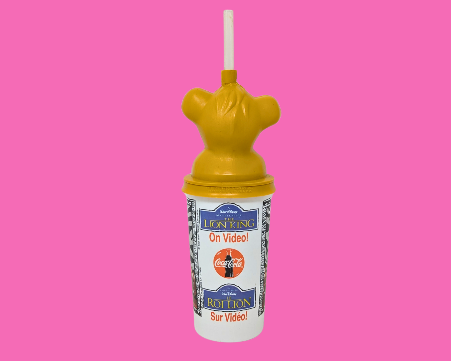 Bouteille en plastique officielle Walt Disney Le Roi Lion, Simba, vintage des années 1990