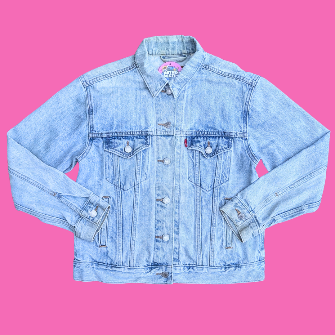 The Little Mermaid Upcycled T-Shirt Denim Jacket Size S for Women