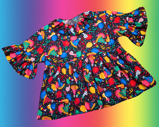 Robe t-shirt à thème de fête d'anniversaire Y2K faite à la main et recyclée, taille 2XL