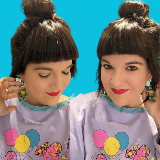 Boucles d'oreilles Tortues Ninja faites à la main et recyclées