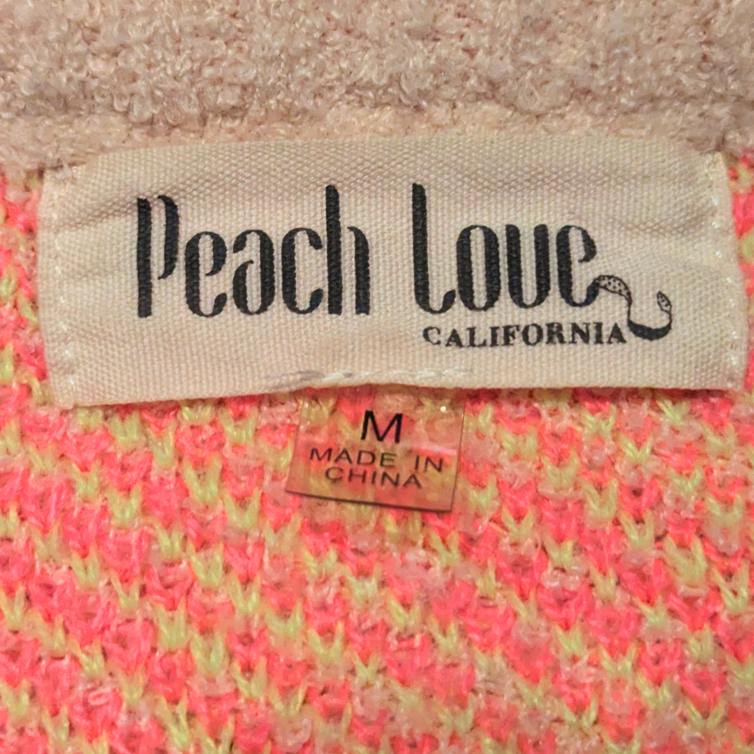 Soft and Warm, Beige, Yellow and Pink Sweater Size M
