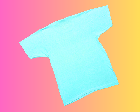 Vintage 1985 Turquoise Blue Bingo!! T-Shirt Size M