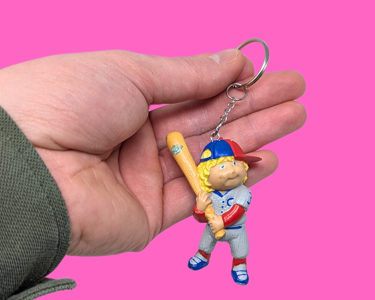 Porte-clés jouet Cabbage Patch Kids fait main et recyclé