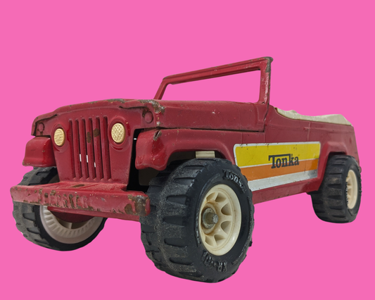 Voiture Tonka décapotable rouge vintage des années 1970