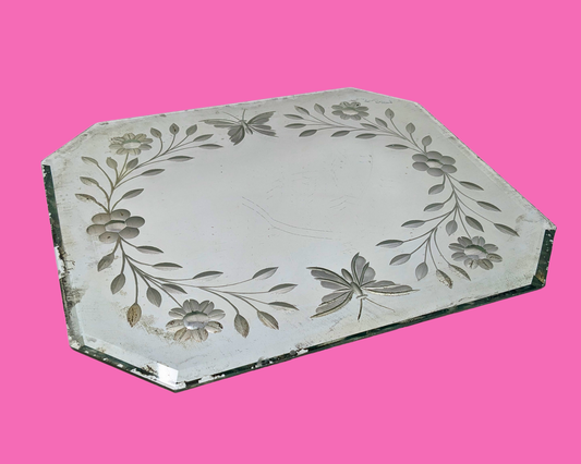 Plateau miroir vintage des années 1950