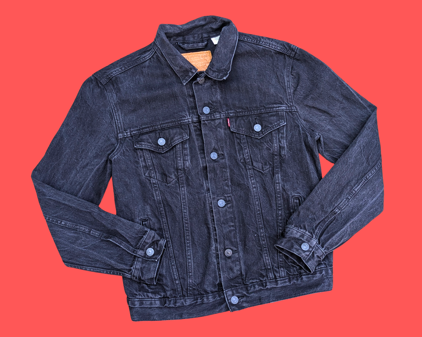 Handmade, Upcycled Scars of Dracula Black Levi's Denim Jacket Size M