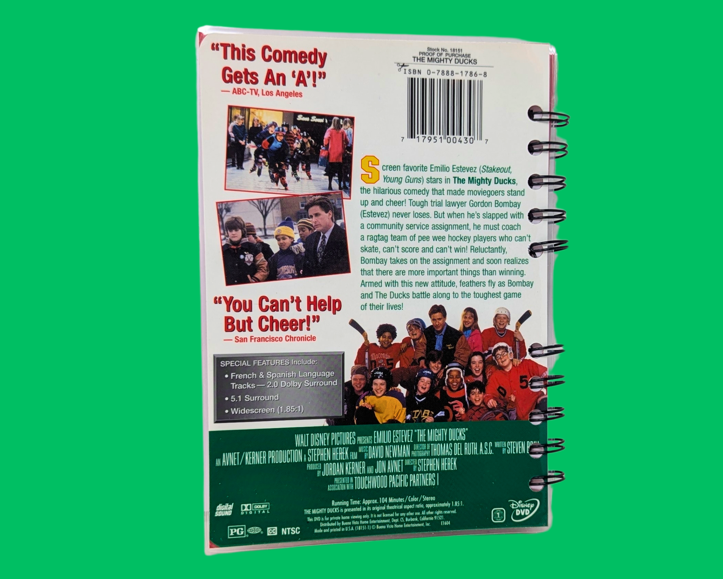 The Mighty Ducks DVD Movie Notebook