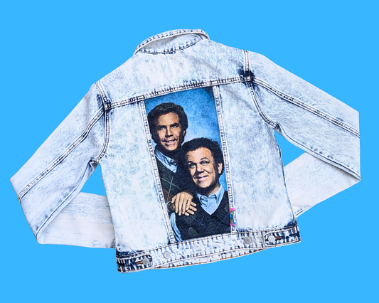 Handmade, Upcycled Step Brothers Denim Jacket Size S