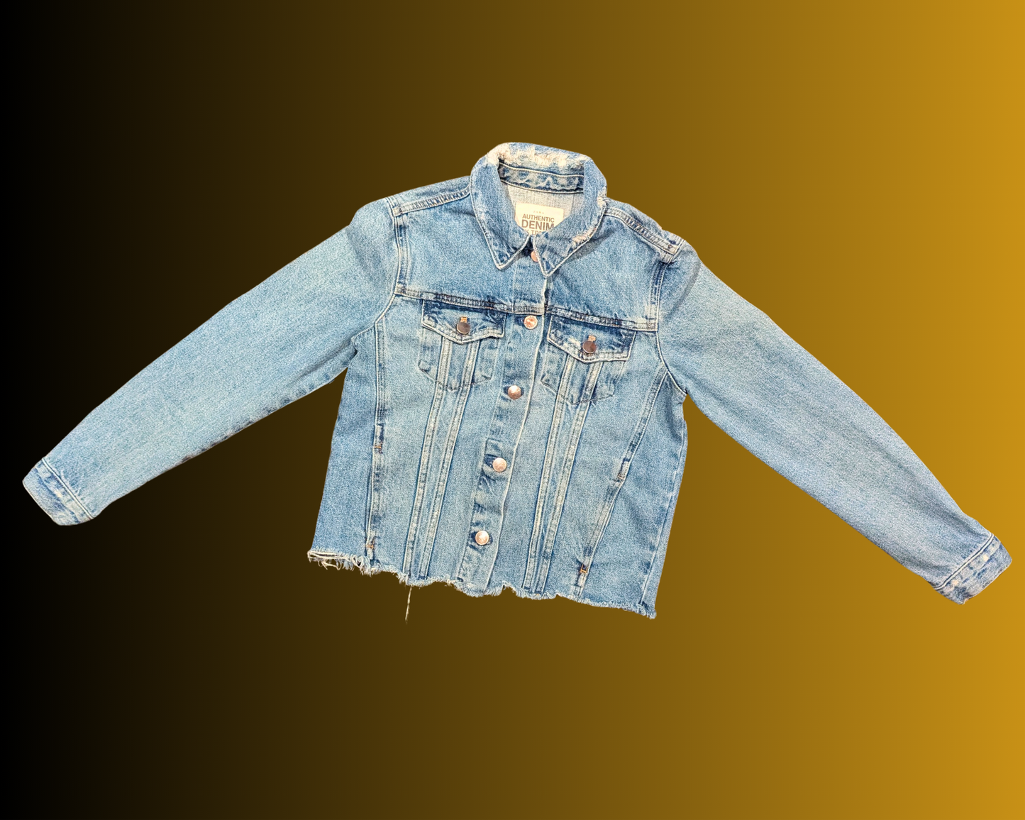 Handmade, Upcycled Guns and Roses Denim Jacket Size S