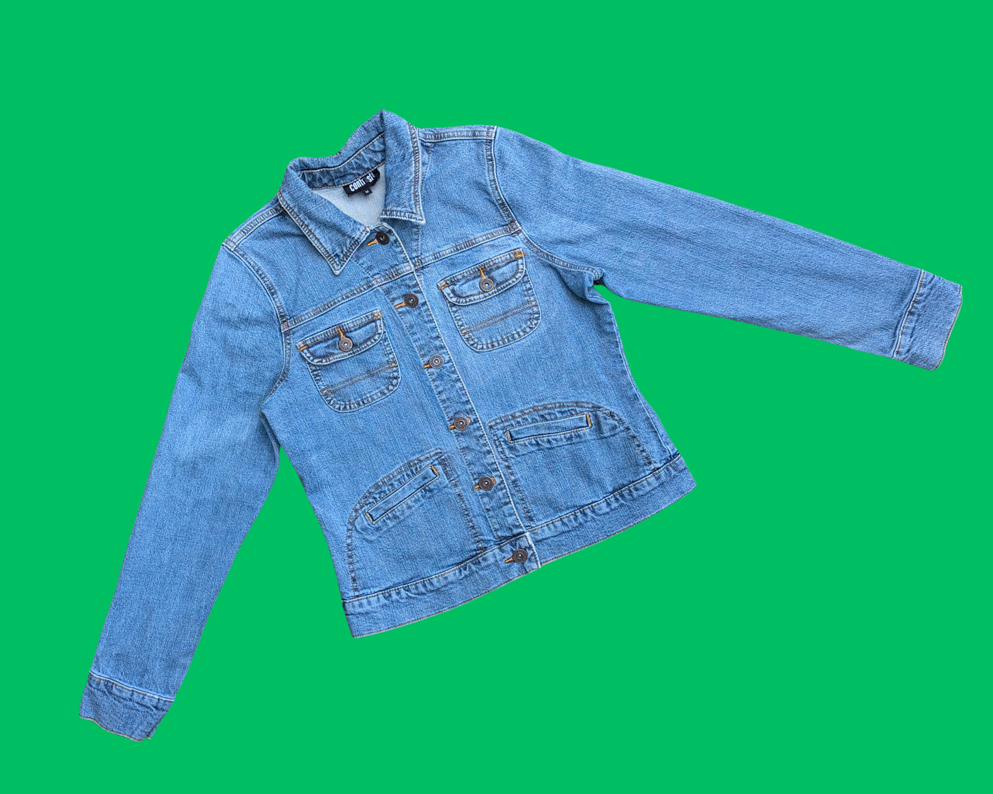 Veste en jean Scooby Doo faite à la main et recyclée, taille M
