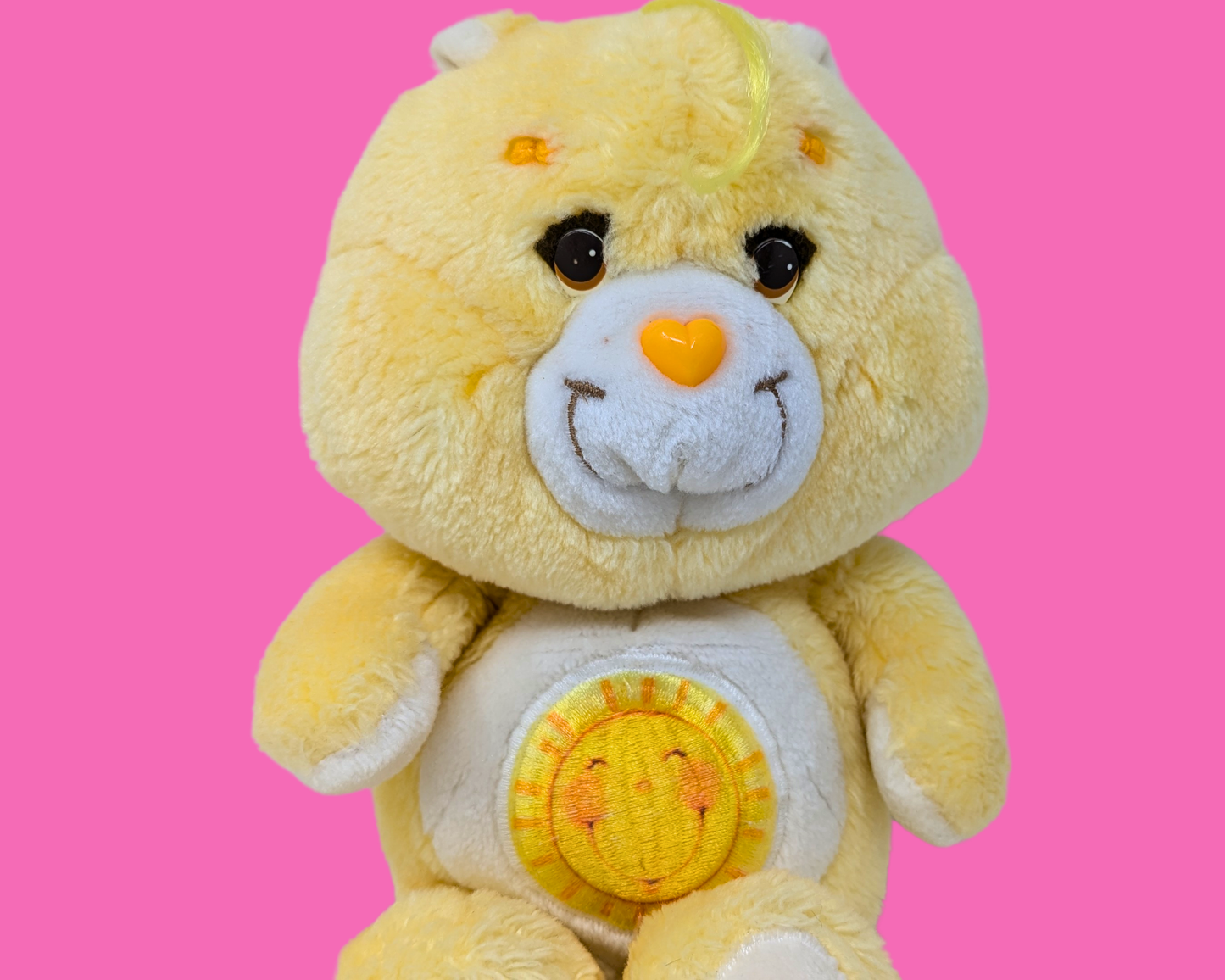 Peluche Bisounours jaune vintage des années 1980