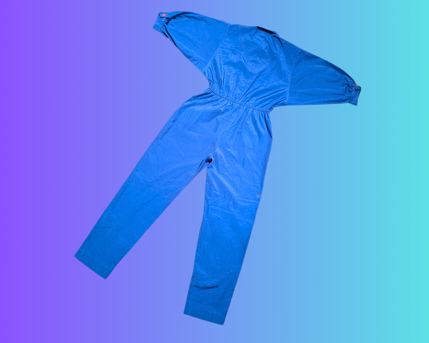 Vintage 1970's Electric Blue Jumpsuit with Pockets Size S