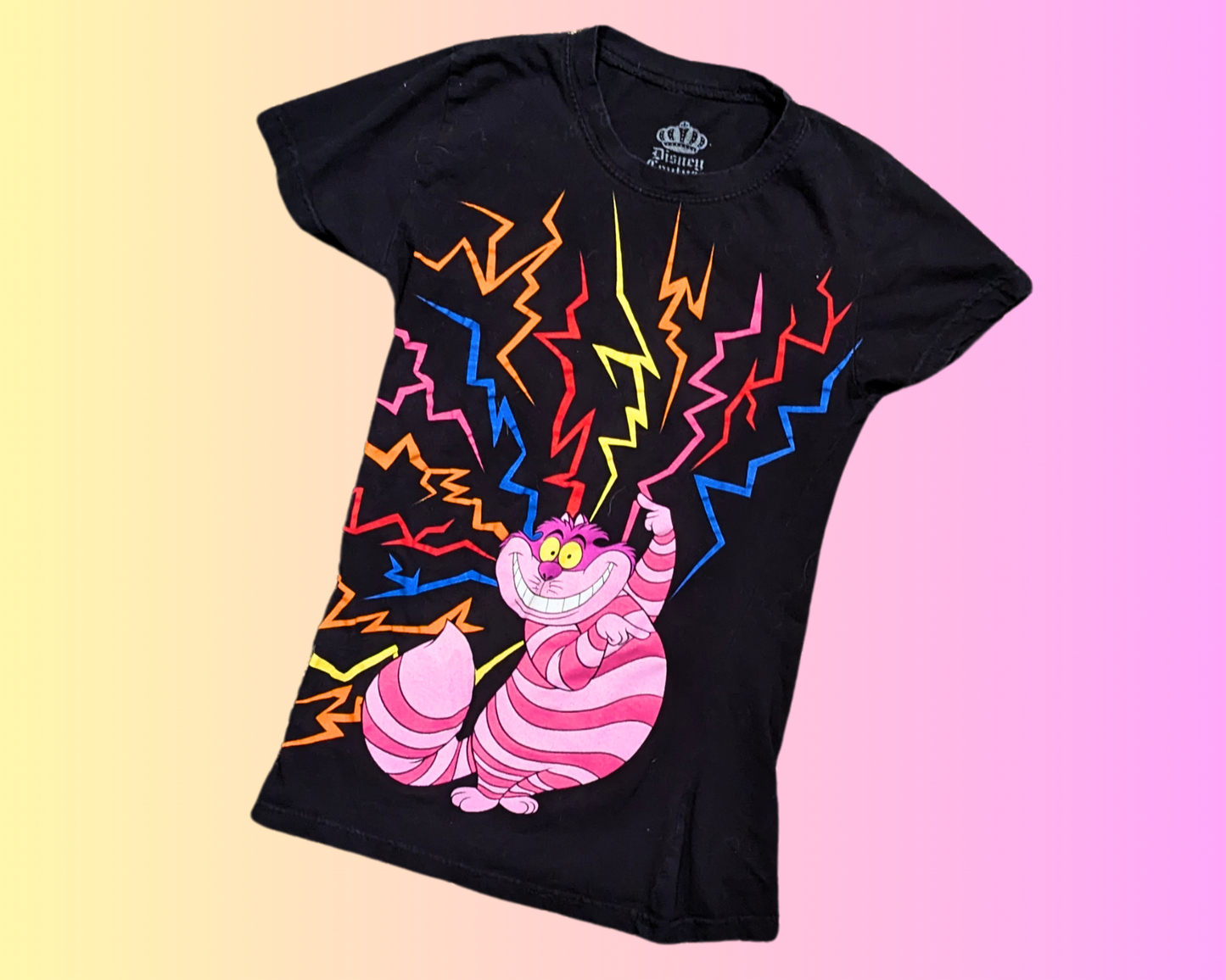 Y2K Alice in Wonderland Cheshire Cat T-Shirt Size S