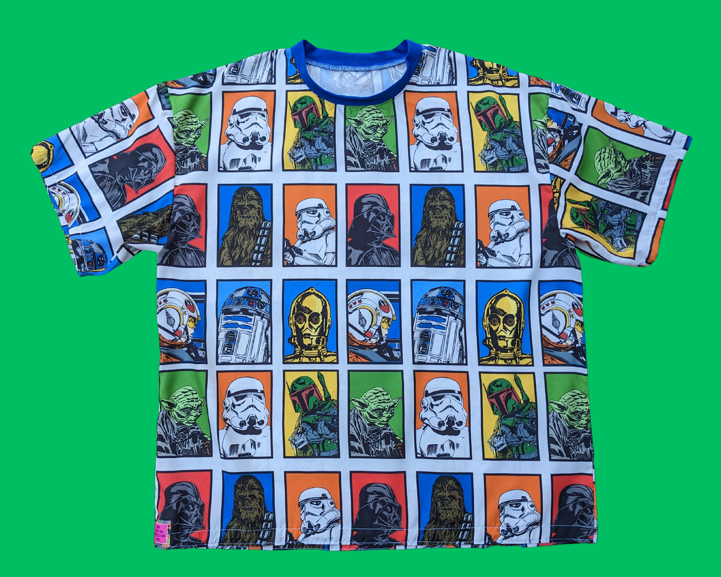 MADE TO ORDER, Handmade, Upcycled Star Wars, The Phantom Menace Bedsheet T-Shirt Oversized XL