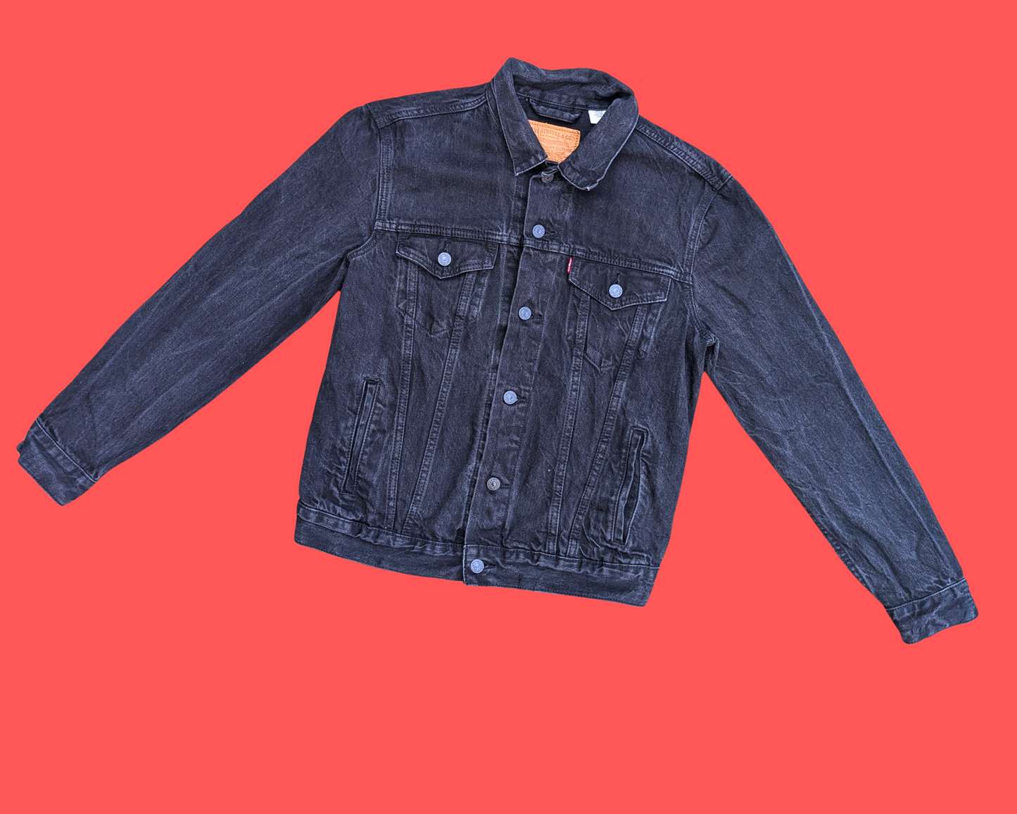 Handmade, Upcycled Scars of Dracula Black Levi's Denim Jacket Size M