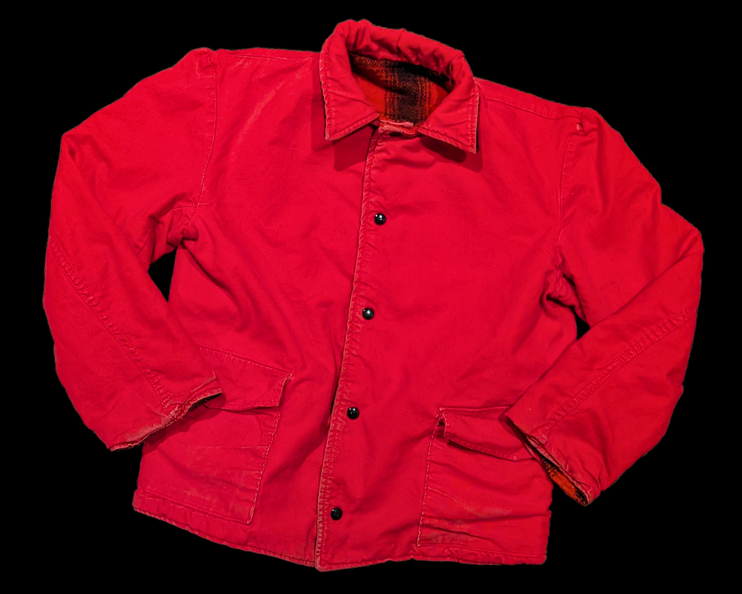 Vintage 1990's Red and Black Plaid, Reversible Jacket Size M