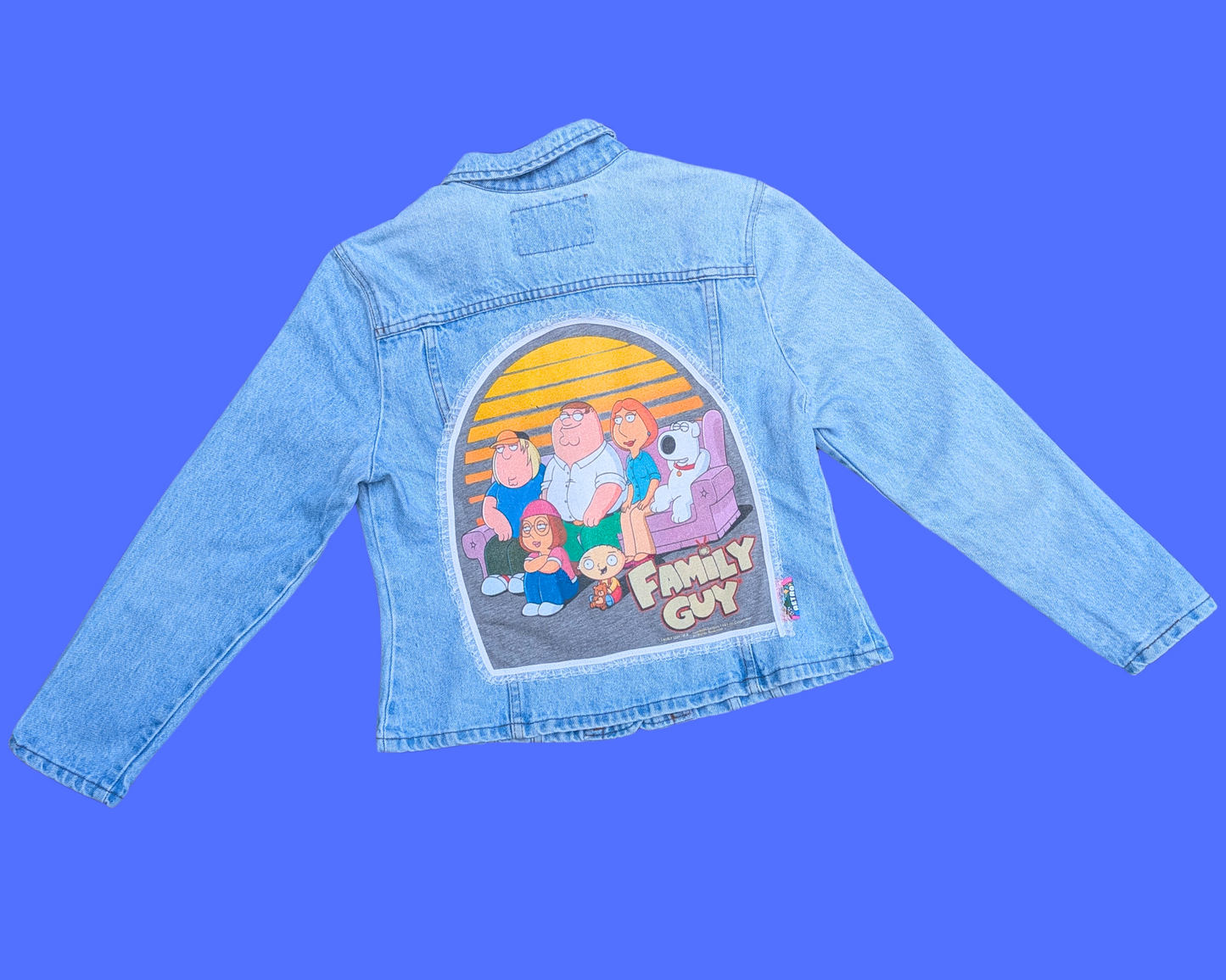 Handmade, Upcycled Family Guy Denim Jacket Size M