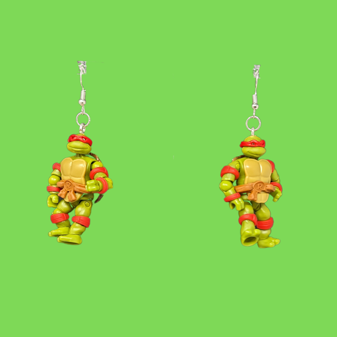 Boucles d'oreilles Tortues Ninja faites à la main et recyclées