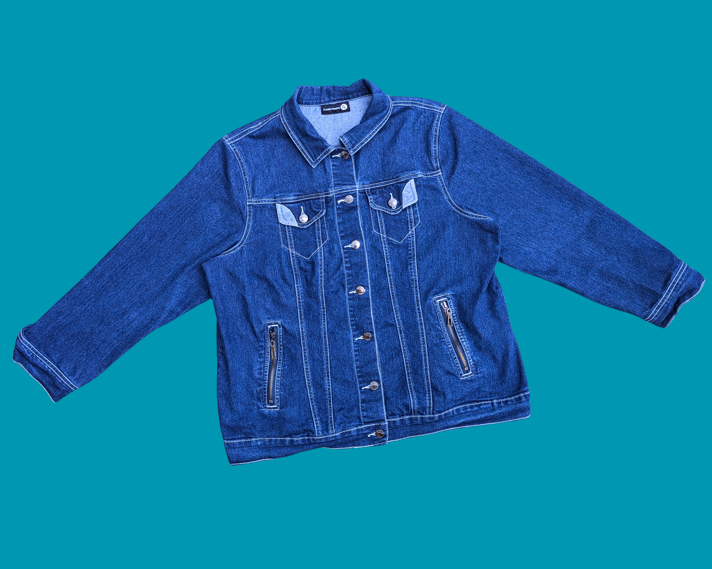 Handmade, Upcycled Michael Myers Halloween Denim Jacket Size US 14, XL