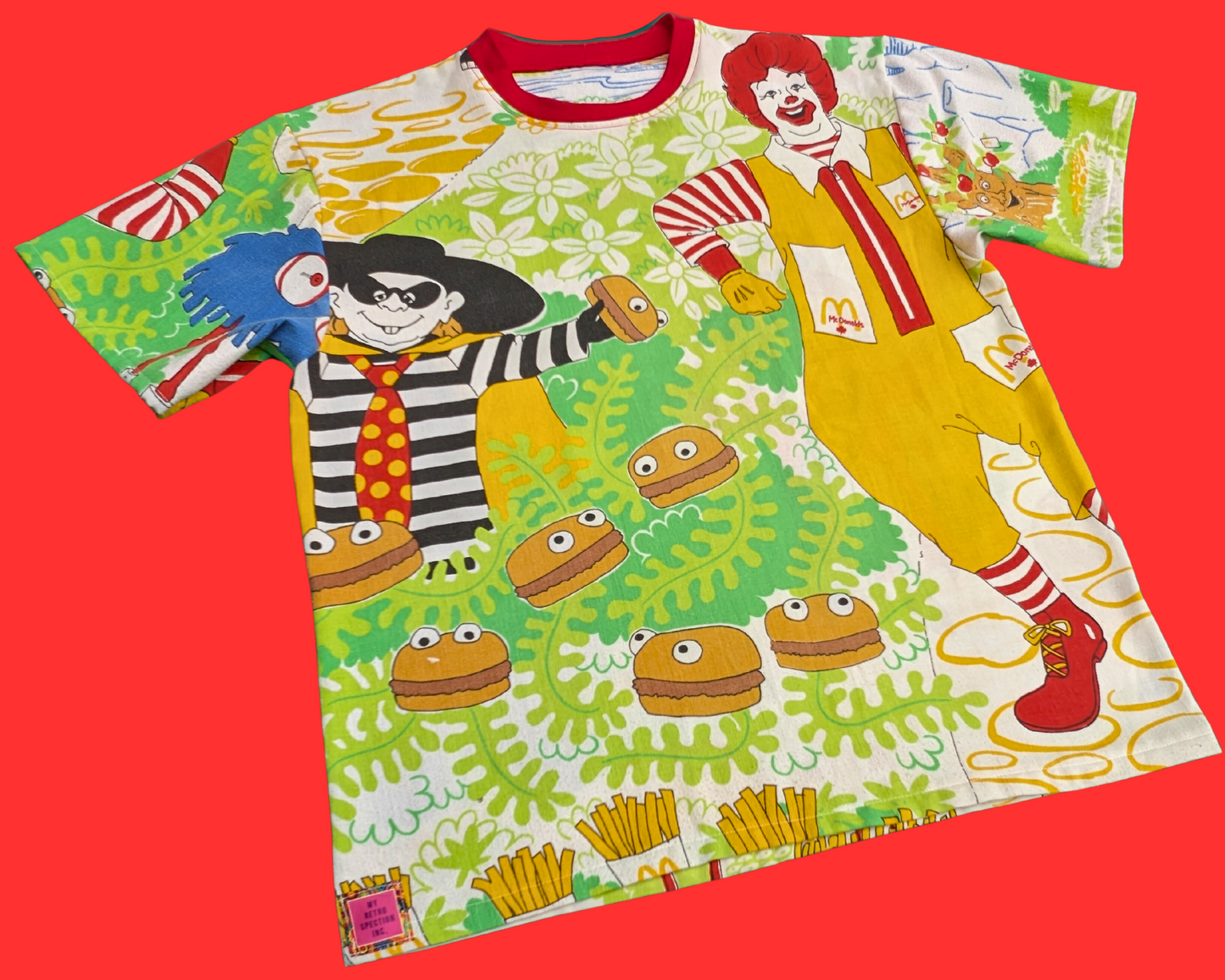 Fait à la main, Upcycled Charlie Brown Drap de lit T-shirt surdimensionné XS - Convient comme une taille M