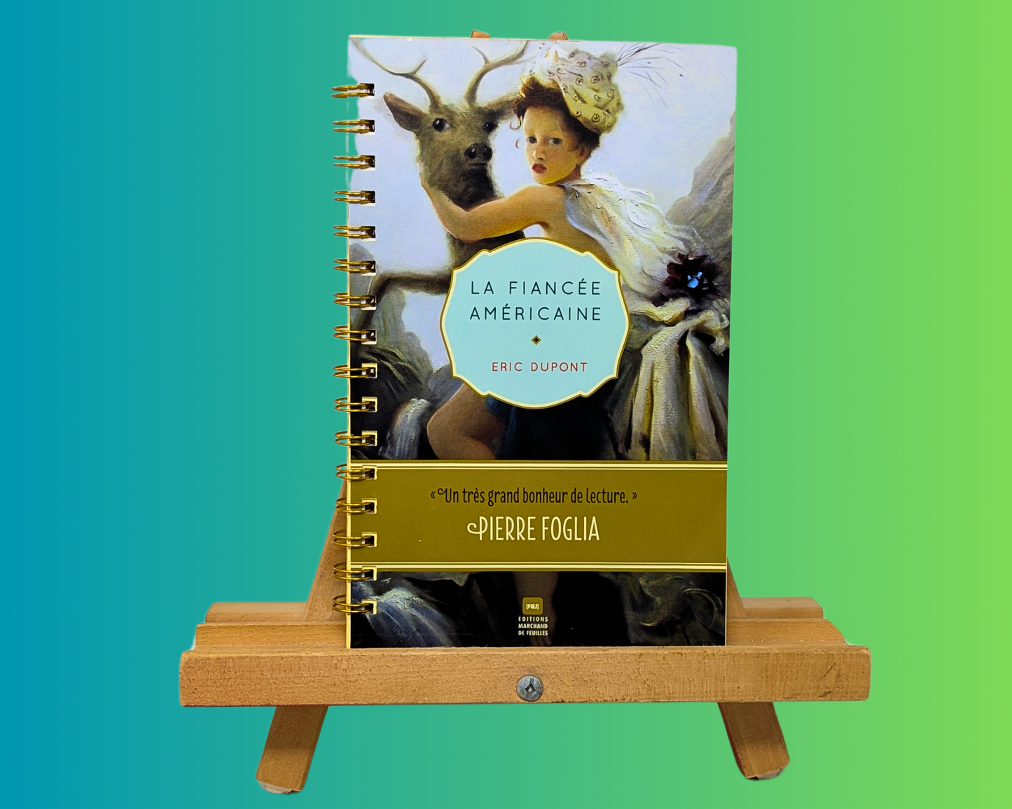 Handmade and Upcycled La Fiancée Américaine Novel by Eric Dupont Notebook