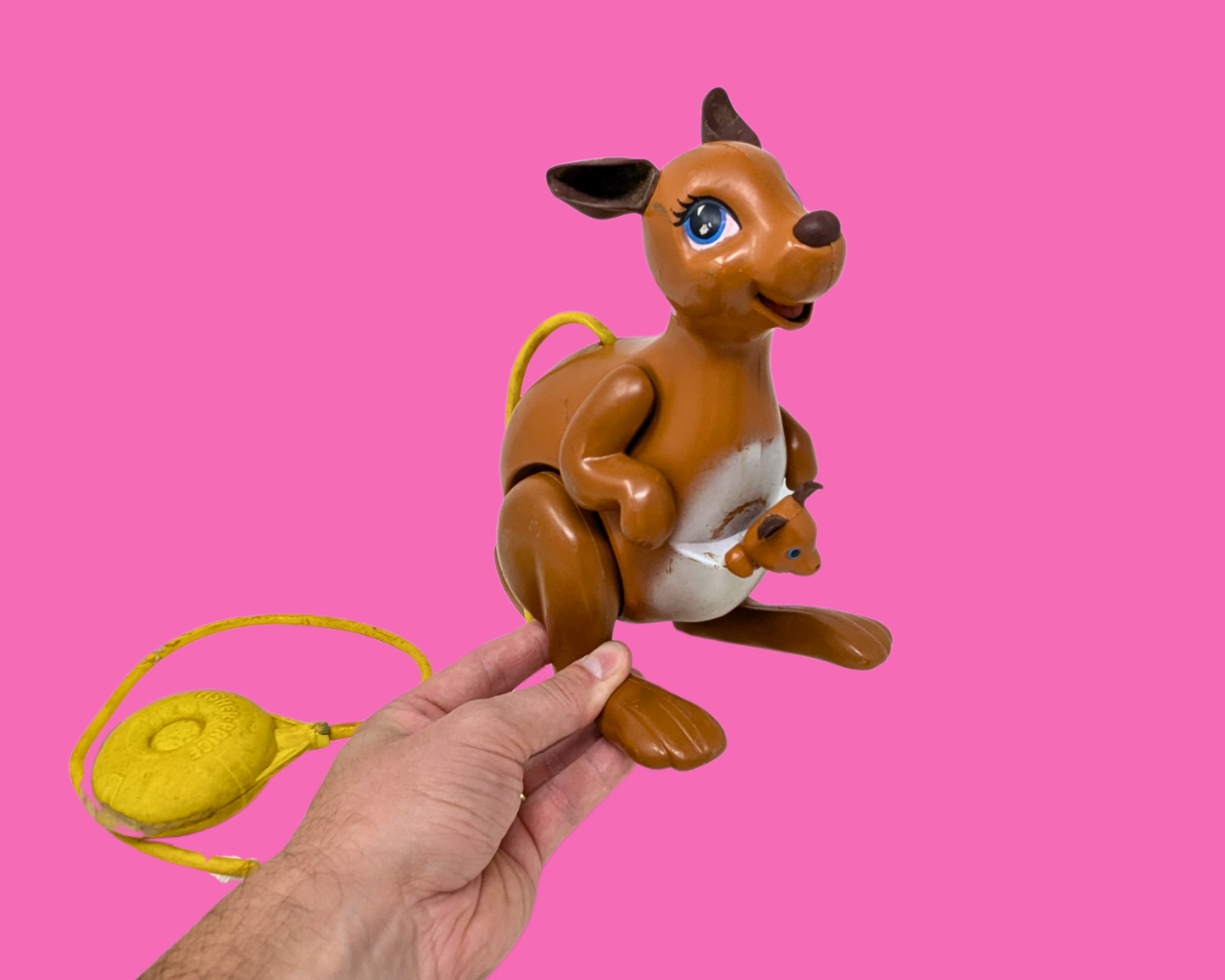 Jouet Kangourou Maman et Bébé Fisher Price vintage des années 1970