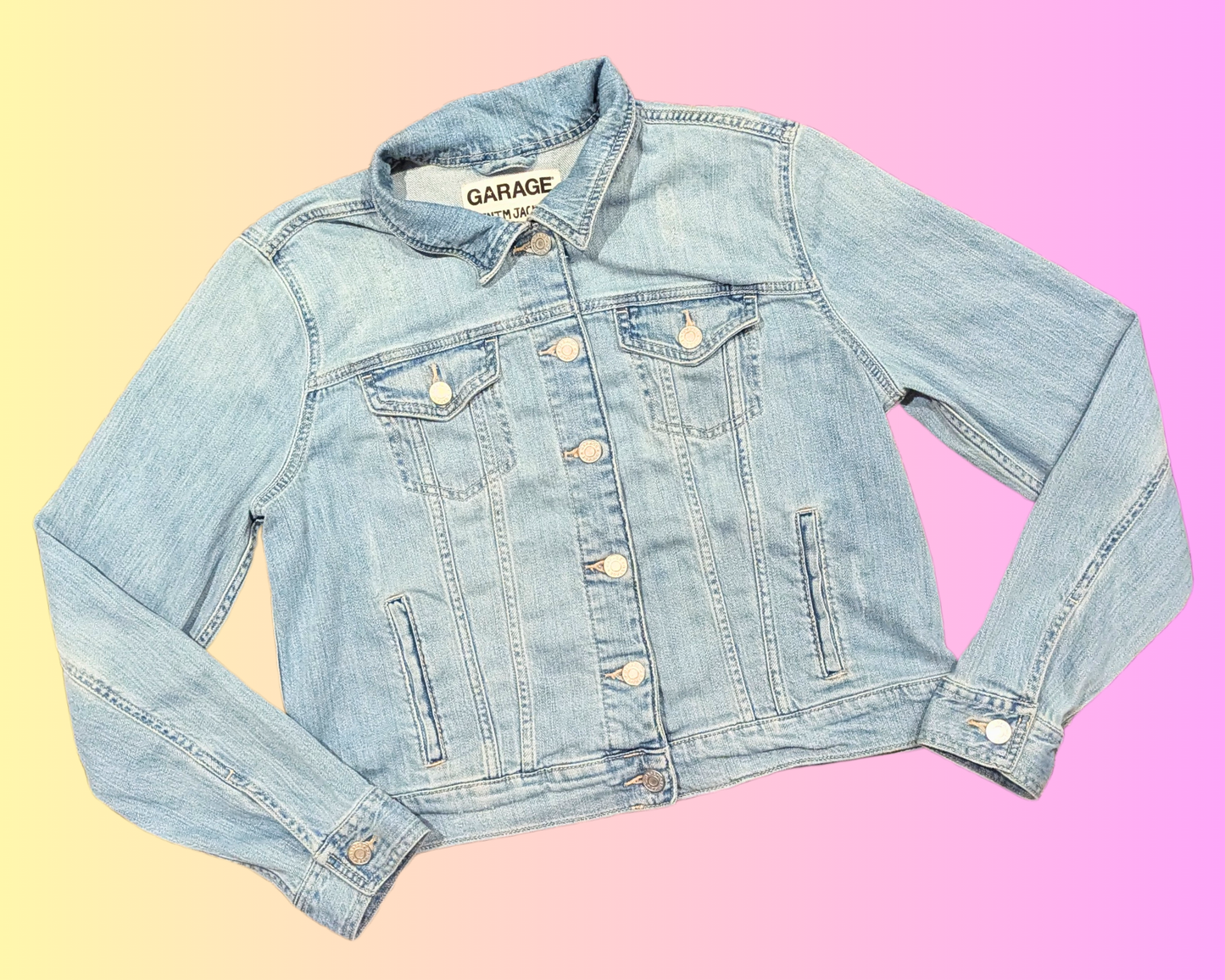 Handmade, Upcycled Walt Disney Bambi Bedsheet Denim Jacket Size XL