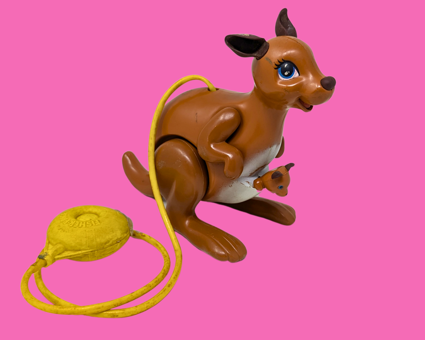 Jouet Kangourou Maman et Bébé Fisher Price vintage des années 1970