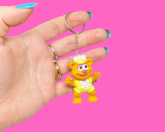 Porte-clés en forme d'ourson Baby Fozzie des Muppets, fait main et recyclé
