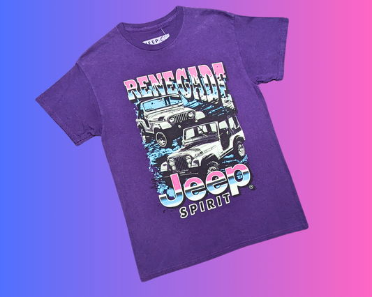 T-shirt officiel Jeep violet Y2K, Renegade Jeep Spirit, taille M