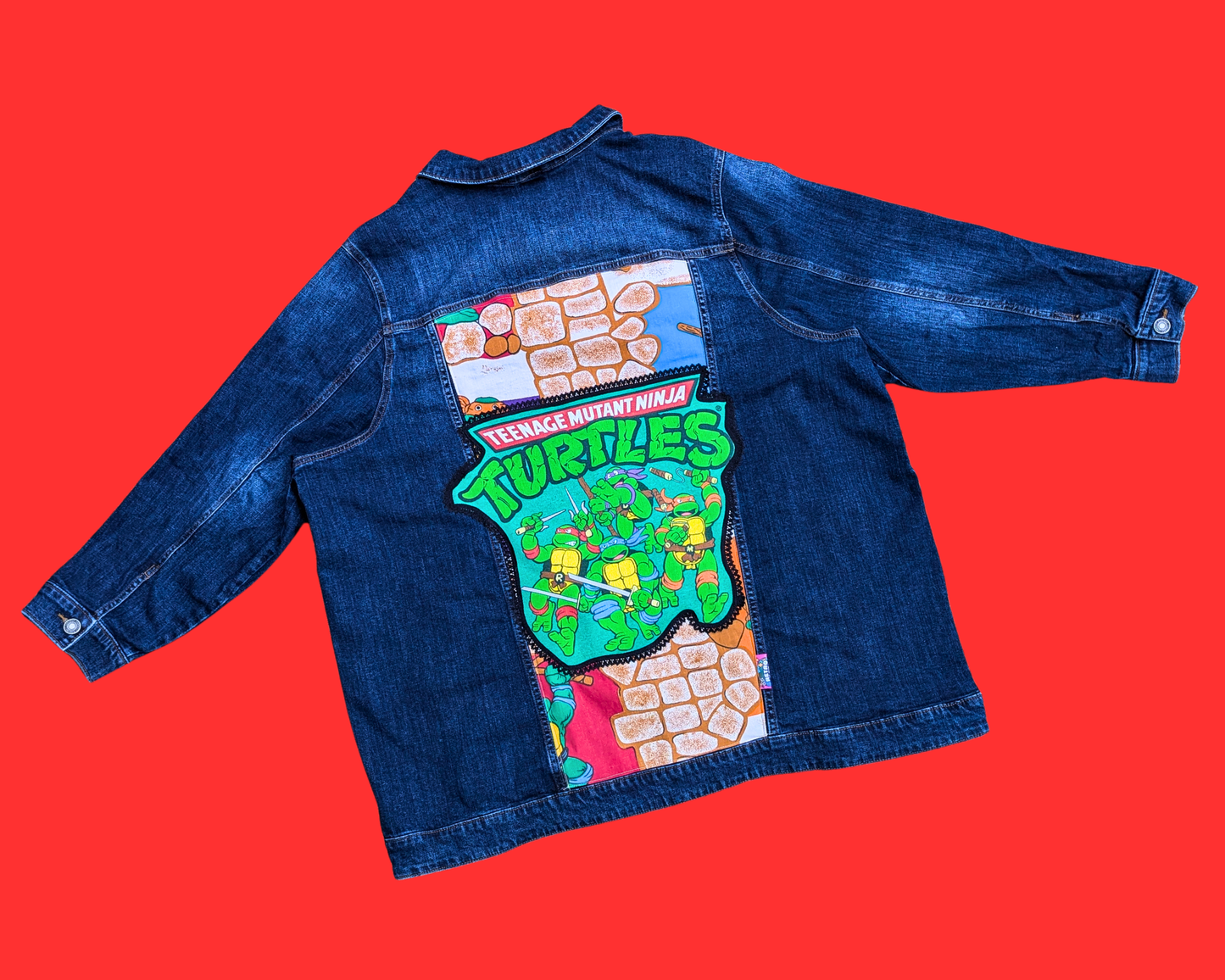 Veste Tortues Ninja faite main et recyclée, taille 4XL