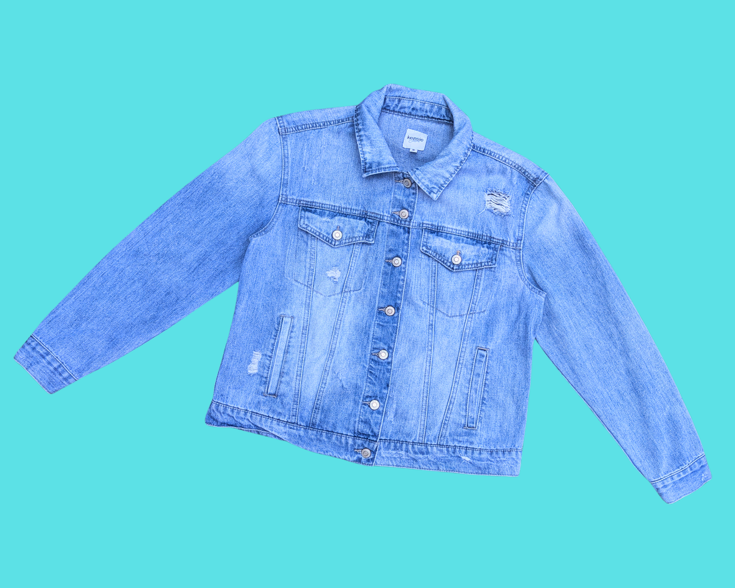 Handmade, Upcycled Jaws Denim Jacket Size M