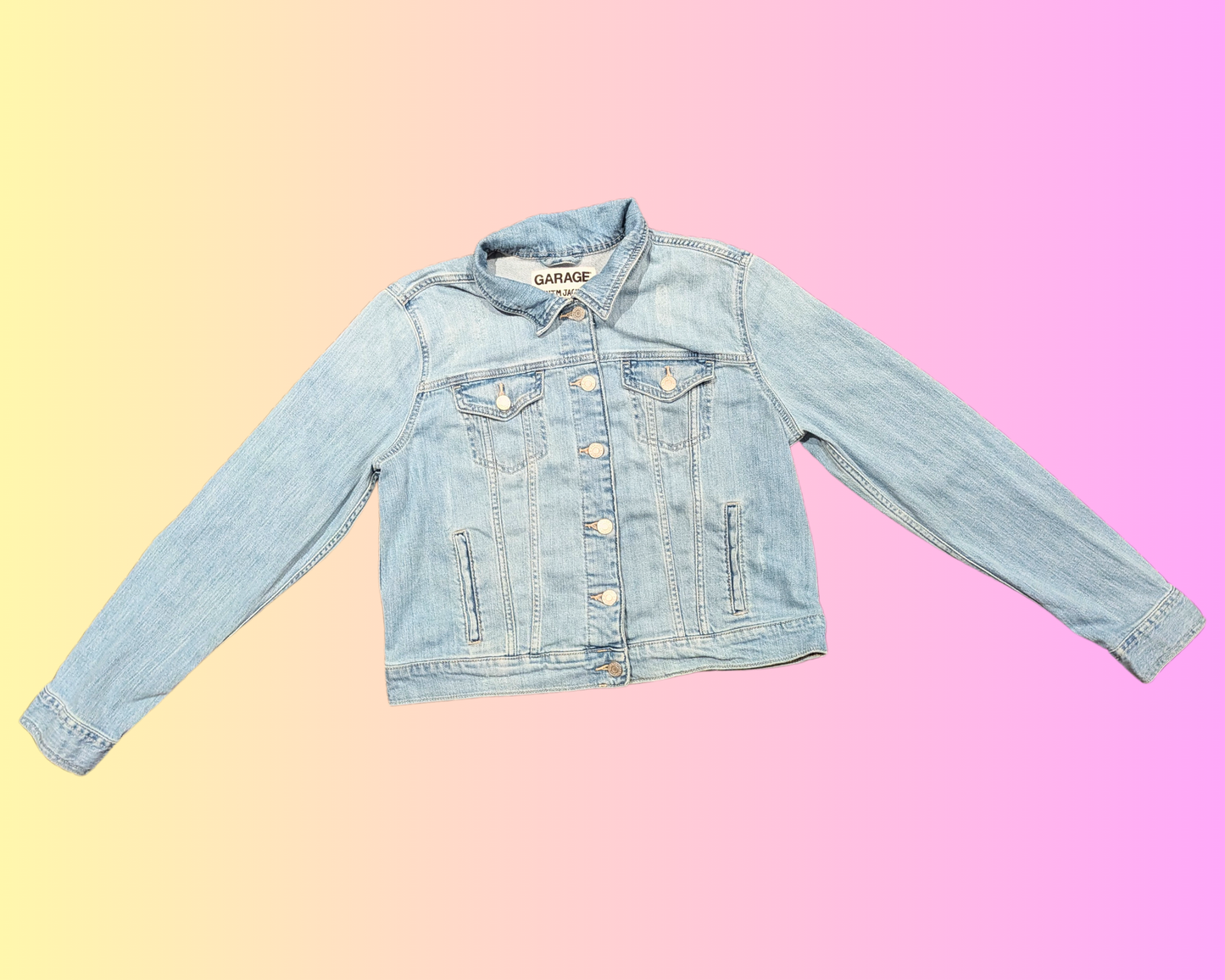 Handmade, Upcycled Walt Disney Bambi Bedsheet Denim Jacket Size XL