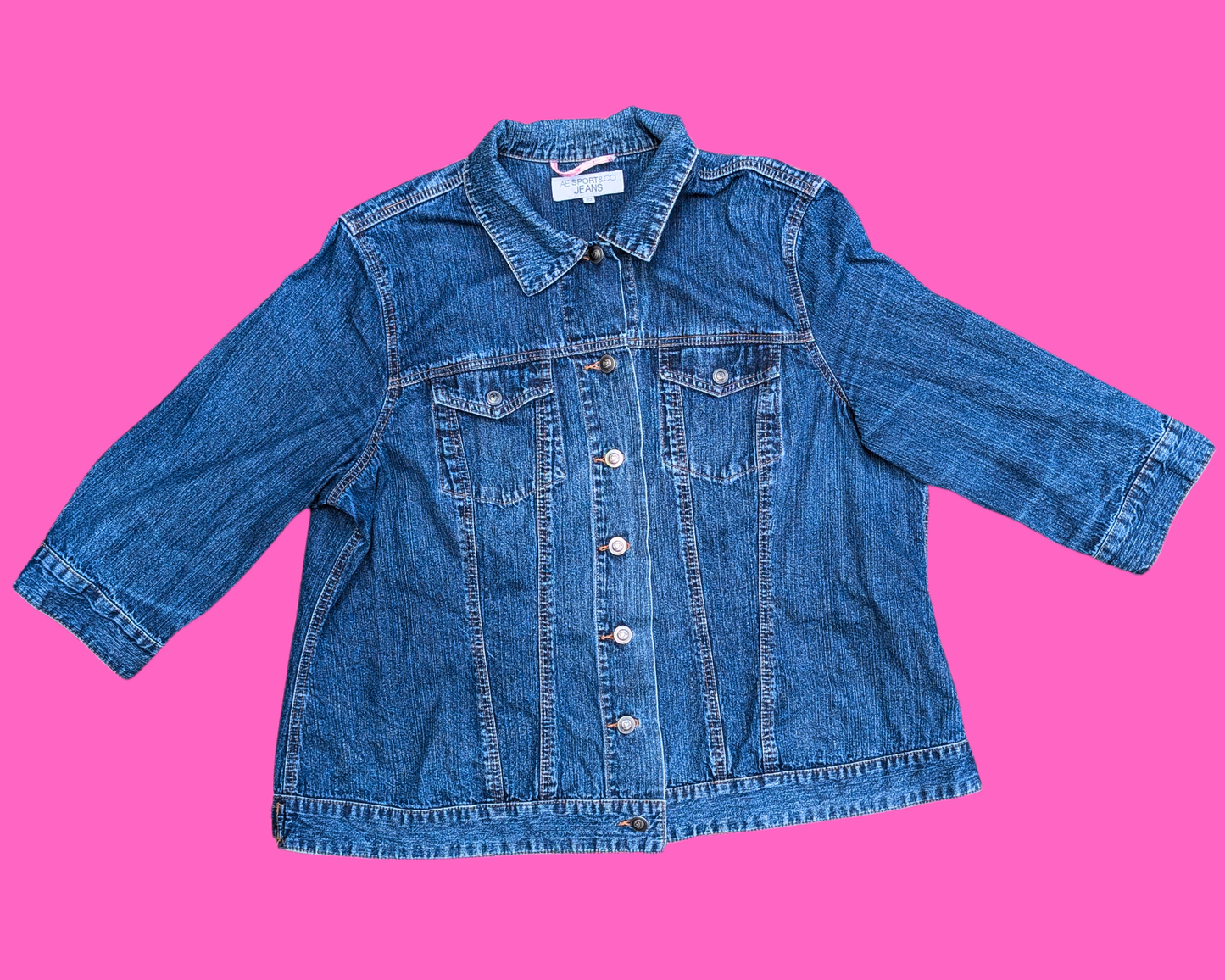 Handmade, Upcycled Stitch from Disney's Lilo & Stitch Denim Jacket Size XL