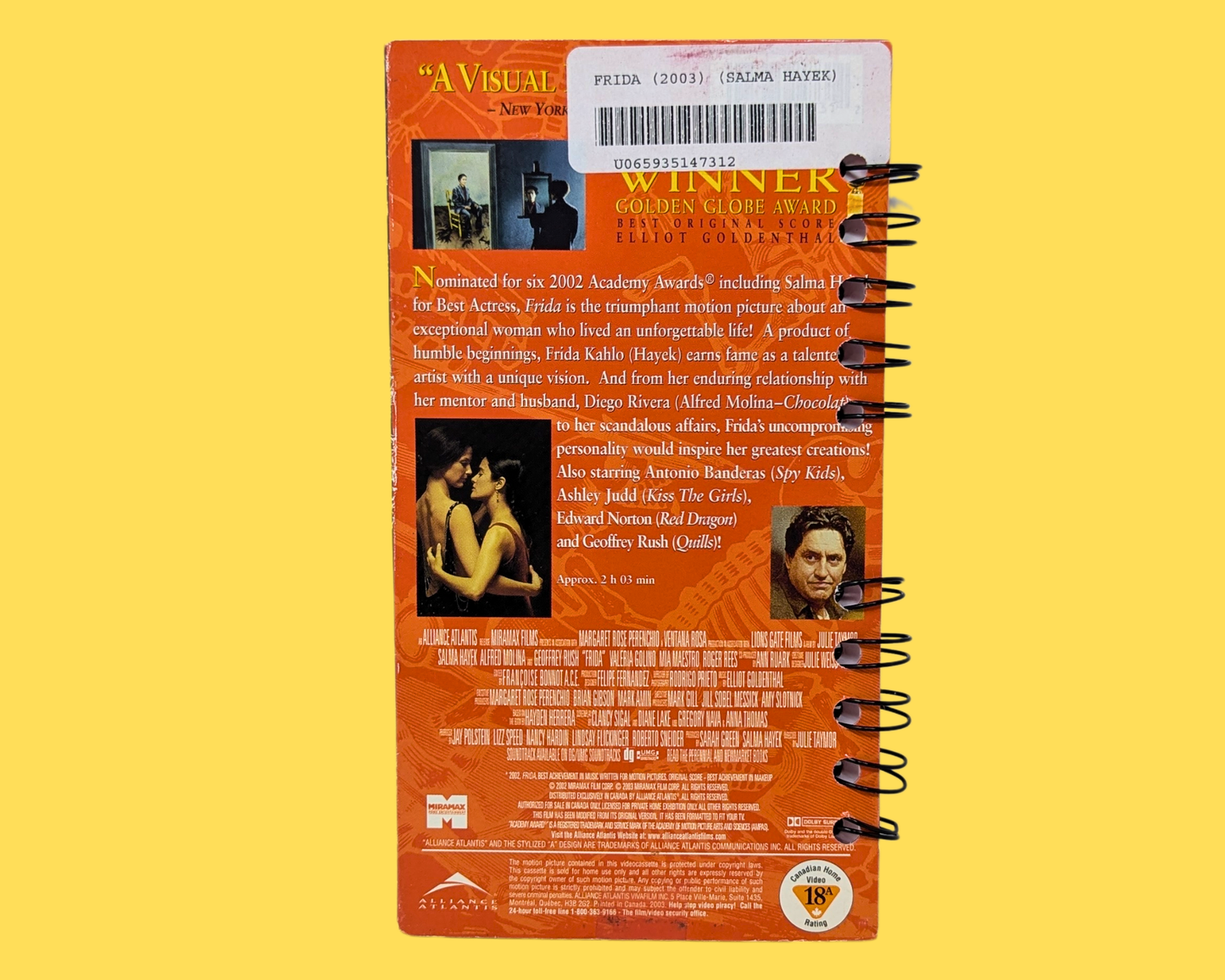 Carnet de cinéma VHS Frida