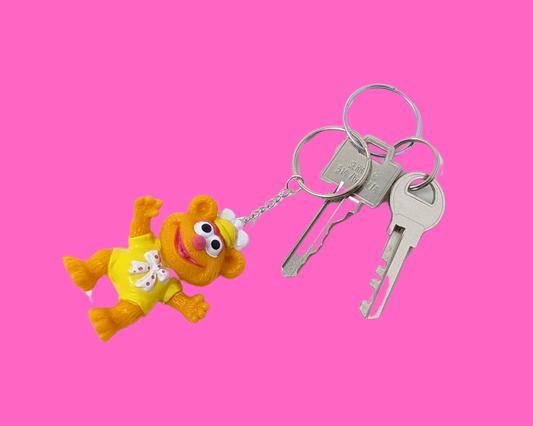 Porte-clés en forme d'ourson Baby Fozzie des Muppets, fait main et recyclé
