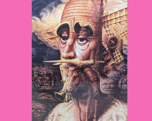 Illustration encadrée de la Vision de Quichotte, Octavio Ocampo