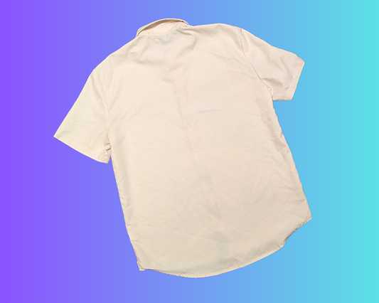 Chemise boutonnée à manches courtes Y2K La Grande Vague de Kanagawa, taille M