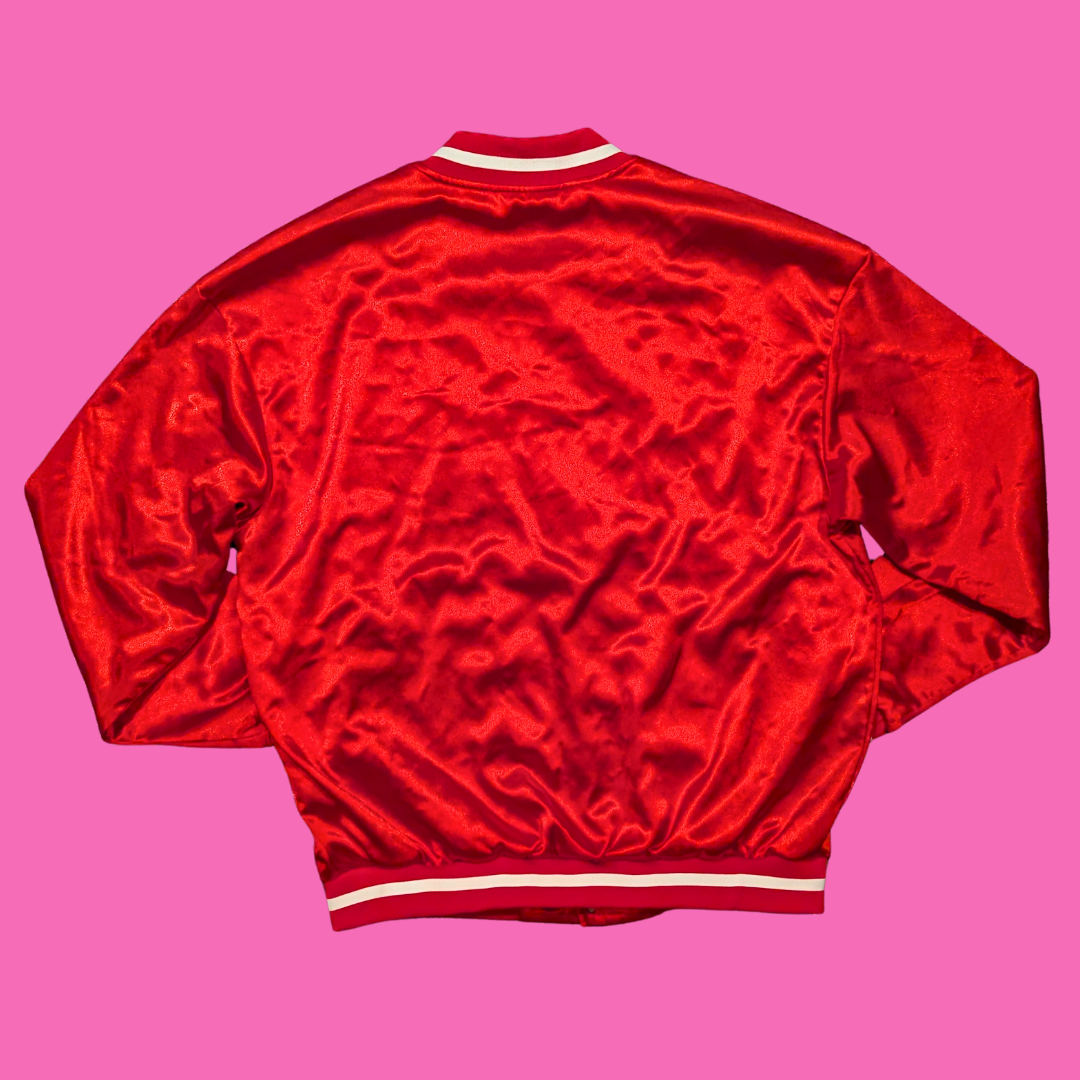 Y2K Manfinity Bright Red, Soft, Varsity Jacket Size L
